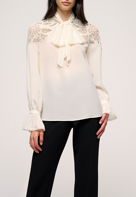 Блуза со вставками из кружева  LUISA SPAGNOLI