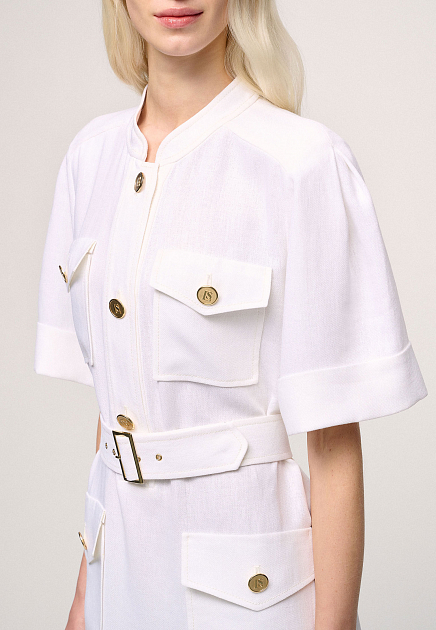 Платье LUISA SPAGNOLI  - Вискоза, Лён - цвет белый