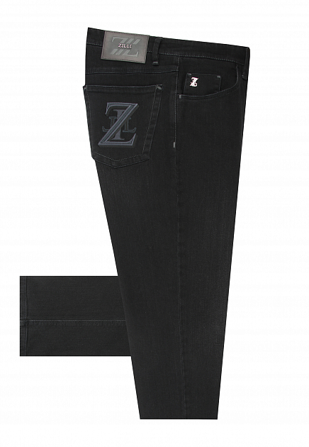 Джинсы с вышитым логотипом на кармане ZILLI