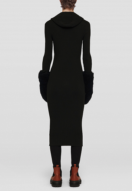 Платье JIL SANDER  - Шерсть, Полипропилен - цвет черный