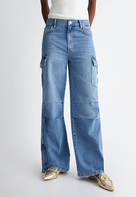 Широкие джинсы с накладными карманами  LIU JO