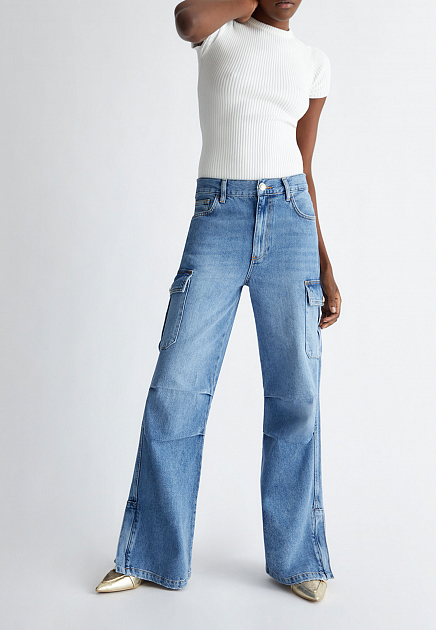 Широкие джинсы с накладными карманами  LIU JO - ИТАЛИЯ