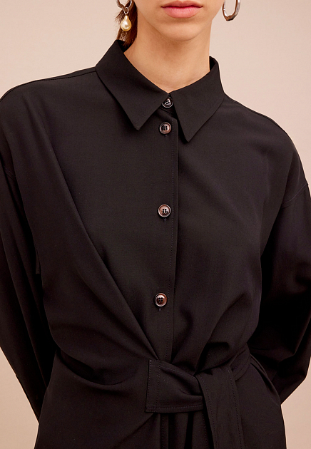 Рубашка ERIKA CAVALLINI  - Вискоза, Шерсть - цвет черный