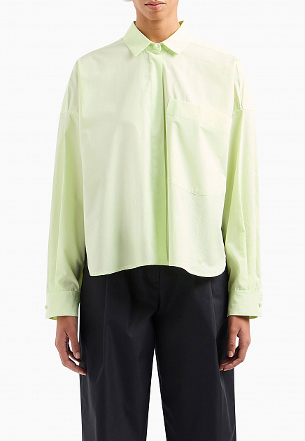 Рубашка EMPORIO ARMANI  - Хлопок - цвет зеленый