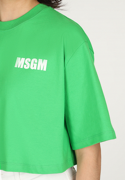 Футболка MSGM  - Хлопок - цвет зеленый