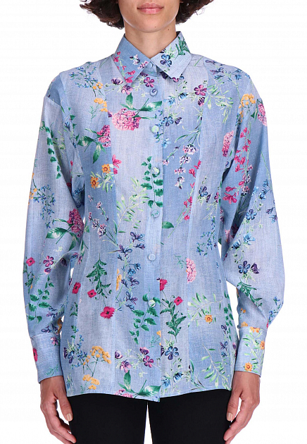 Приталенная рубашка с цветочным принтом  ERMANNO SCERVINO