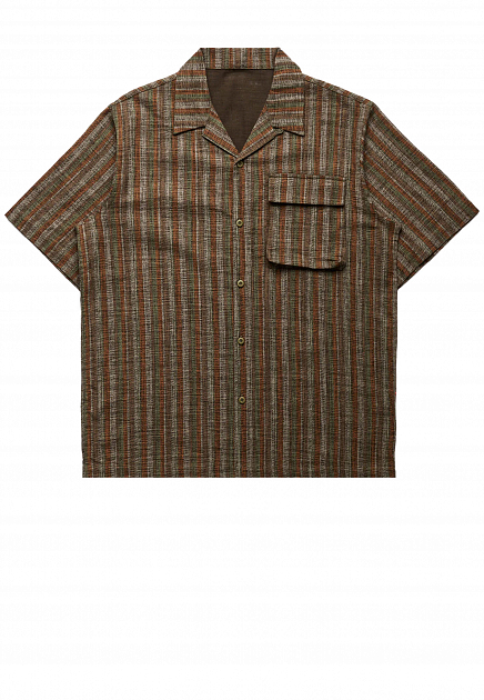 Рубашка из японского полосатого хлопка MAHARISHI