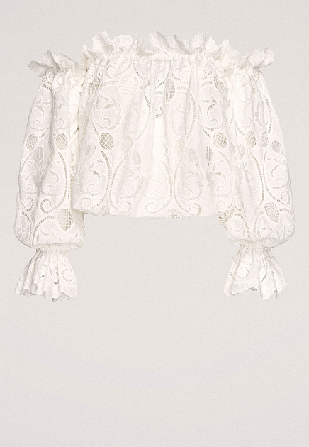 Блуза из чистого хлопка с вышивкой LUISA SPAGNOLI