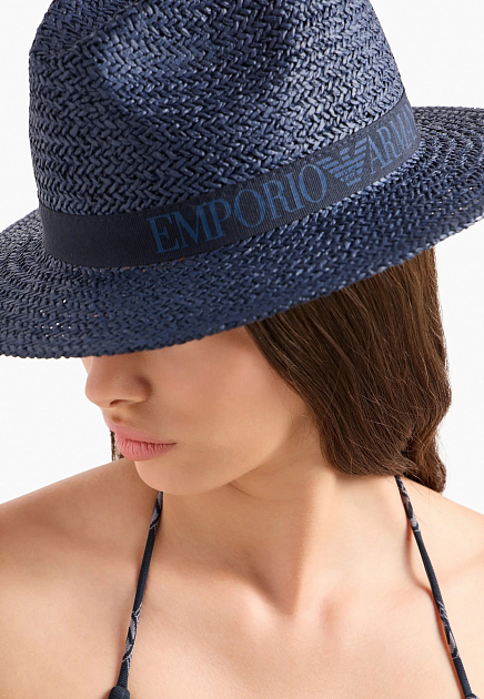 Шляпа EMPORIO ARMANI  - Соломенное волокно - цвет синий