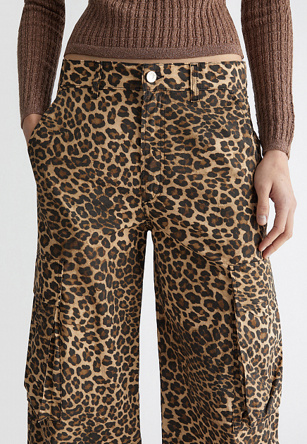 Карго-брюки с леопардовым принтом LIU JO