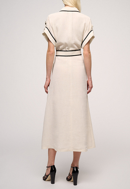 Платье LUISA SPAGNOLI  - Вискоза, Лён - цвет бежевый
