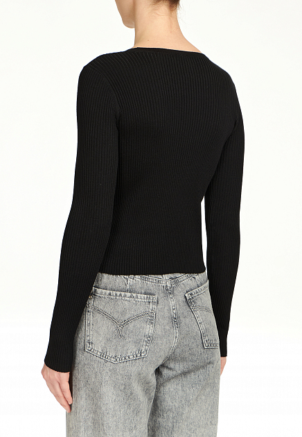 Пуловер PINKO  - Хлопок, Шелк - цвет черный