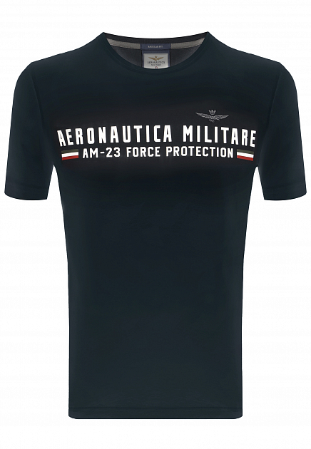 Хлопковая футболка с принтом и вышивкой AERONAUTICA MILITARE