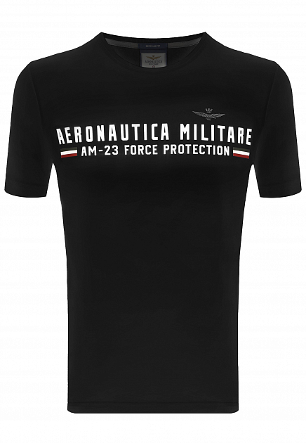 Хлопковая футболка с принтом и вышивкой AERONAUTICA MILITARE