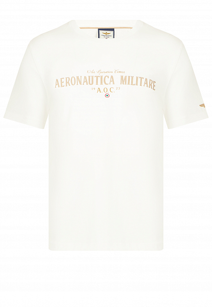 Хлопковая футболка с логотипом AERONAUTICA MILITARE