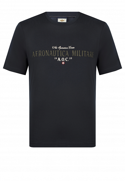 Хлопковая футболка с логотипом AERONAUTICA MILITARE