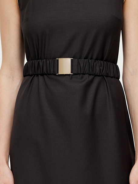Платье-футляр с шерстью LUSIO  XS размера - цвет темно-коричневый