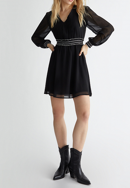 Короткое черное платье с вышивкой LIU JO - ИТАЛИЯ