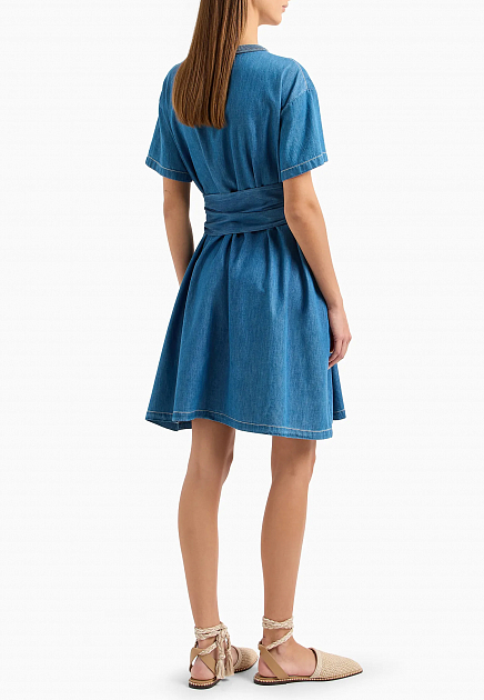 Платье EMPORIO ARMANI  - Хлопок - цвет синий