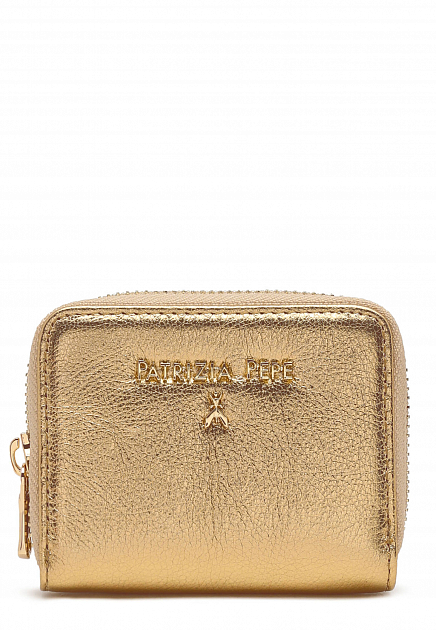 Золотистый кошелек с логотипом  PATRIZIA PEPE