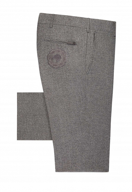 Классические брюки с вышитым логотипом STEFANO RICCI