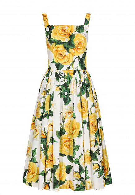 Платье с цветочным принтом  DOLCE&GABBANA
