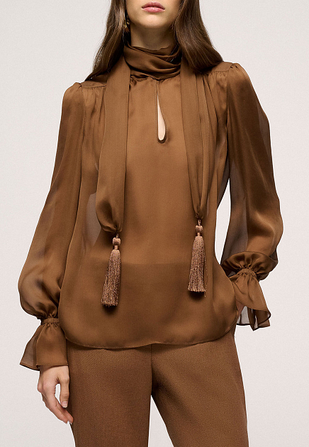 Блуза LUISA SPAGNOLI  - Шелк - цвет коричневый