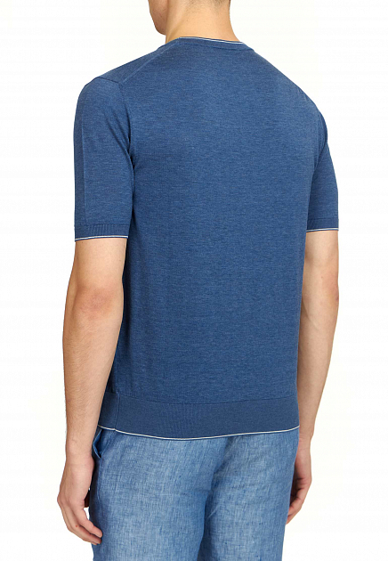 Пуловер DORIANI  - Хлопок, Шелк - цвет синий