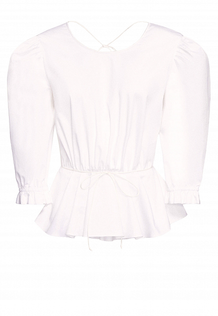 Блуза из чистого хлопка с рукавами-фонариками LUISA SPAGNOLI