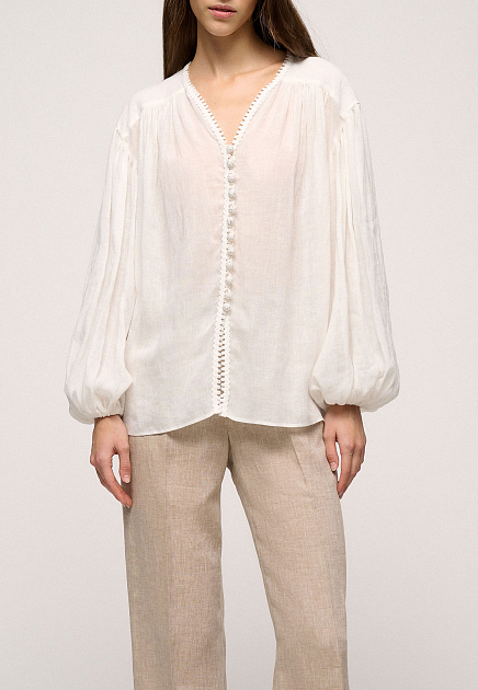 Блуза LUISA SPAGNOLI  - Лён - цвет белый