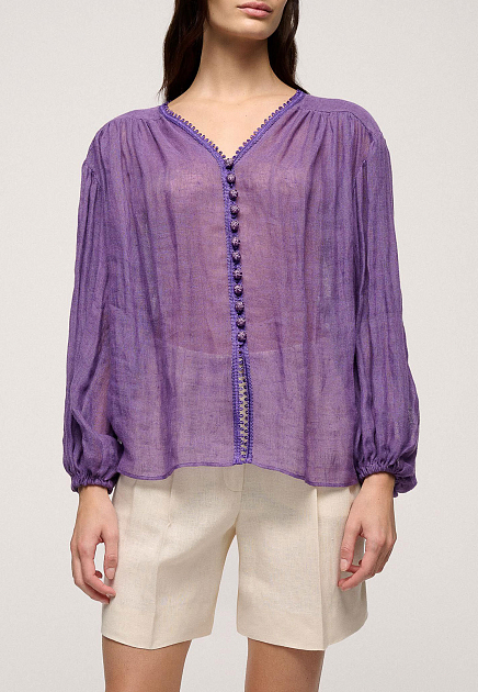 Блуза LUISA SPAGNOLI  - Лён - цвет фиолетовый