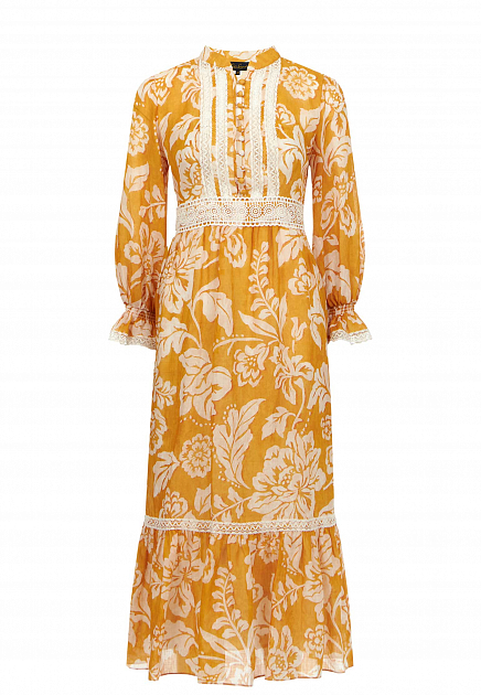Платье с принтом пейсли из ткани рами LUISA SPAGNOLI