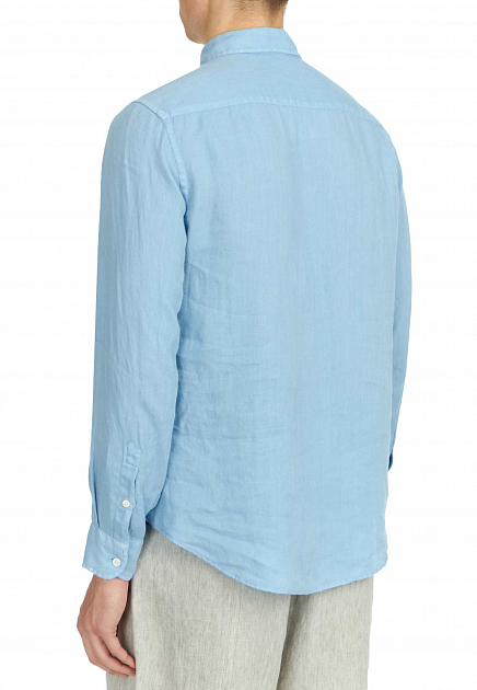 Рубашка EMPORIO ARMANI  - Лён - цвет голубой