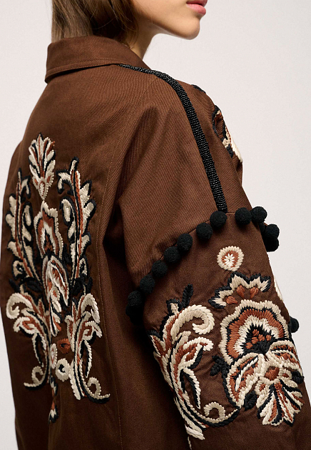 Куртка из денима с вышивкой  LUISA SPAGNOLI