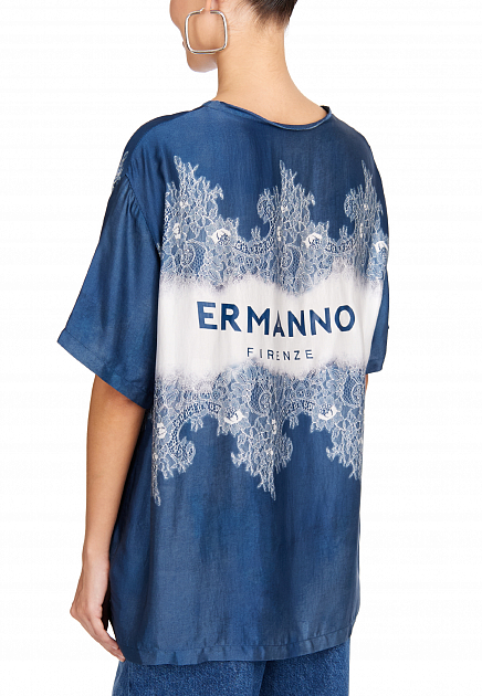 Блуза ERMANNO FIRENZE  - Вискоза - цвет синий
