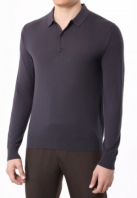Пуловер BML Base Polo Buttons Neck Long Sleeve, 290133 BML  48 размера - цвет серый