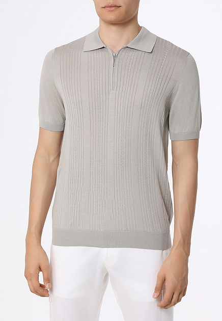 Пуловер BML polo zip neck short sleeve, 300075 BML  46 размера - цвет бежевый