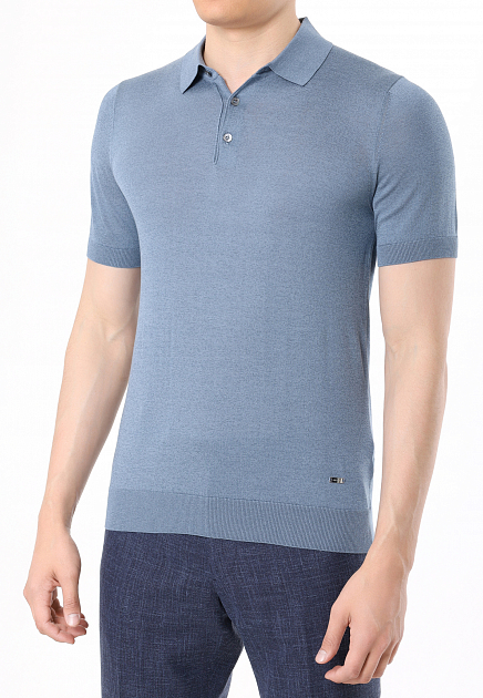 Пуловер BML Base Polo Buttons Neck Short Sleeve, 300096 BML  48 размера - цвет синий