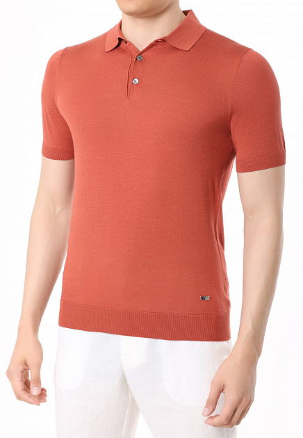 Пуловер BML Base Polo Buttons Neck Short Sleeve, 300097 BML  48 размера - цвет оранжевый