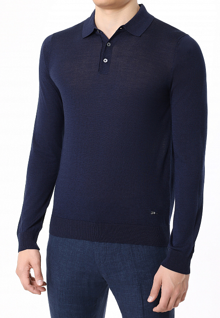 Пуловер BML Base Polo Buttons Neck Long Sleeve, 300100 BML  48 размера - цвет синий