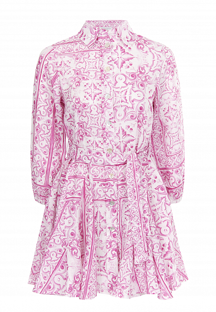 Льняное платье-шемизье с принтом  POSITANO COUTURE BY BLITZ