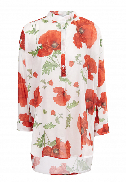 Асимметричная рубашка с флористическими мотивами POSITANO COUTURE BY BLITZ