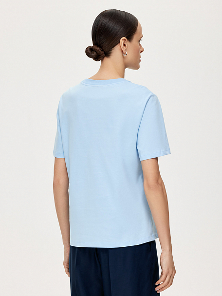 Хлопковая футболка прямого кроя LUSIO  XS размера - цвет синий