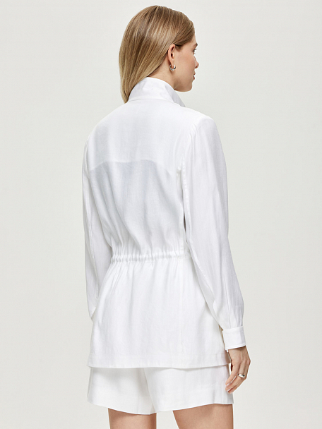 Летняя куртка изо льна LUSIO  XS размера - цвет белый