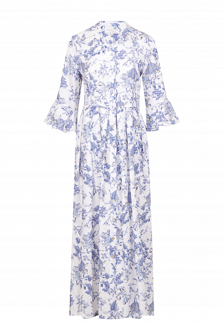 Льняное платье с флористическими мотивами POSITANO COUTURE BY BLITZ