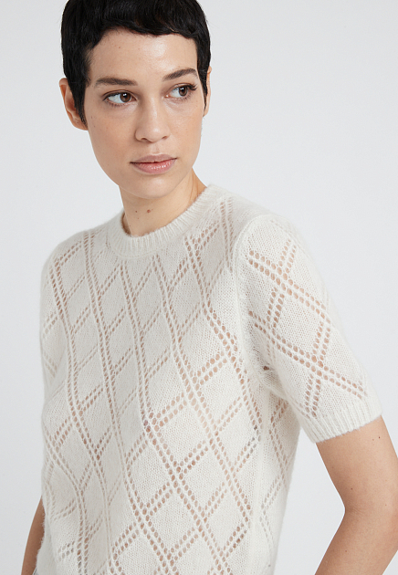 Пуловер PESERICO  - Полиамид, Альпака - цвет белый