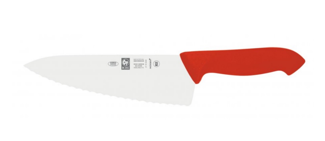 Нож поварской "Шеф" 20см с волнистой кромкой, красный HORECA PRIME 28400.HR60000.200
