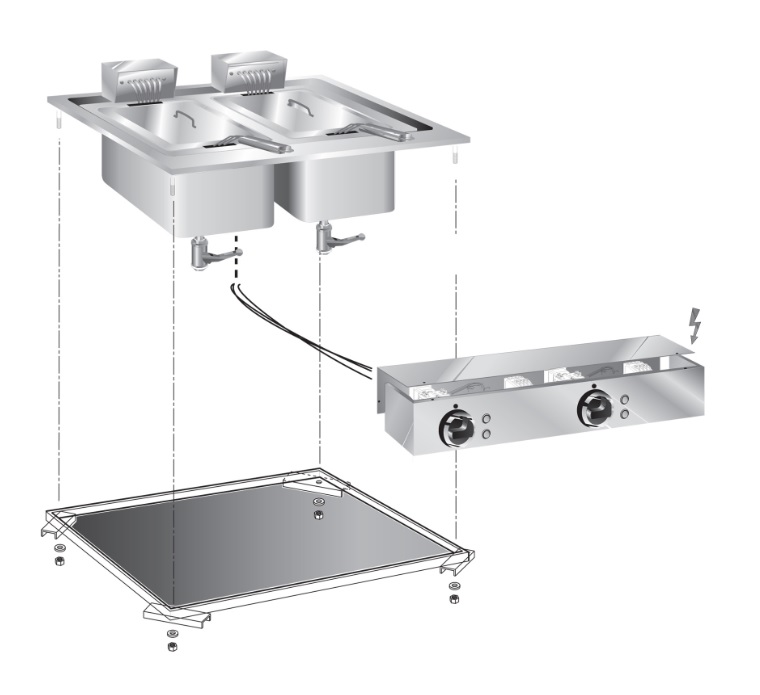 Фритюрница встраиваемая 600 серии Apach Chef Line SLDI6FRIE3D20CB
