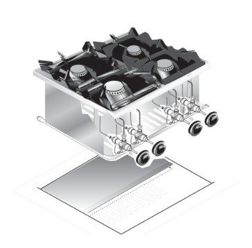 Плита газовая 4 конфорочн. встраиваемая 600 серии Apach Chef Line SLDIG6RG6P