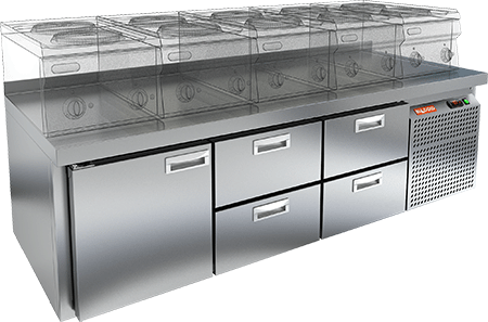 СТОЛ С МОРОЗИЛЬНЫМ ШКАФОМ HICOLD GN 122/BT LT Sh (R290)